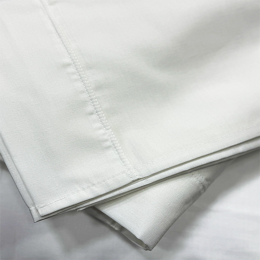 Sábanas 100% algodón doble pespunte blanco roto