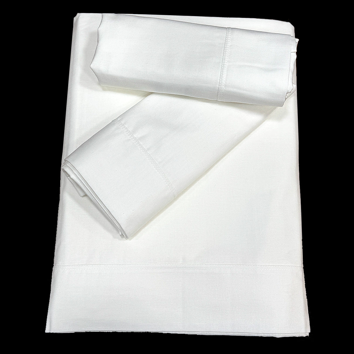 Sábanas 100% algodón doble pespunte blanco roto