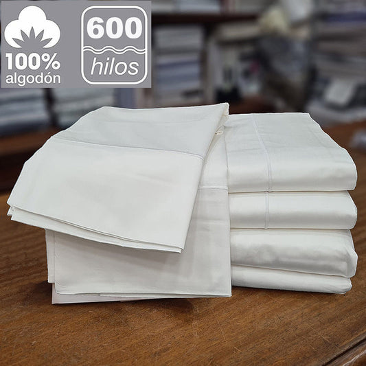 Sábanas algodón satinado de 600 hilos con festón bordado.