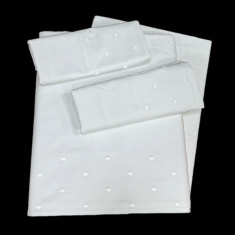 Sábanas algodón lunares bordados