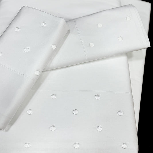 Sábanas algodón lunares bordados